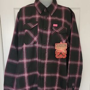 DIXXON Pink and Black Casual Button Down Shirt